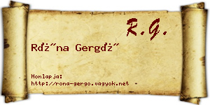 Róna Gergő névjegykártya
